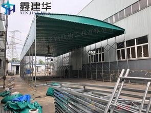 廊坊霸州市推拉雨棚伸缩移动大型仓储遮阳雨蓬折叠雨篷 