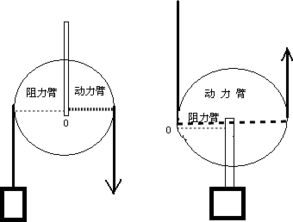 在图中画出定滑轮、动滑轮的杠杆示意图.