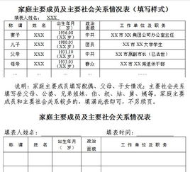 主要社会关系怎么填,社会关系怎么填