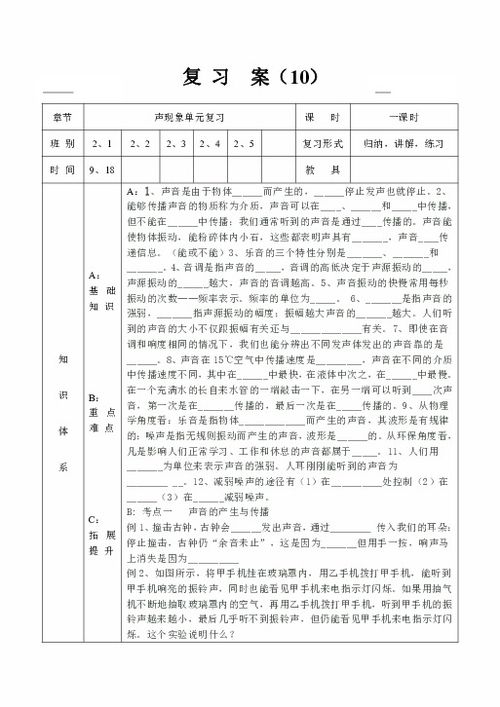 八年级上册物理人教版知识点