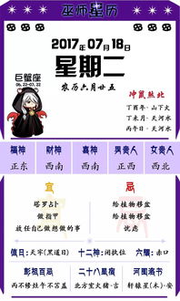 星座巫师星历 2017年07月18日 星期二 