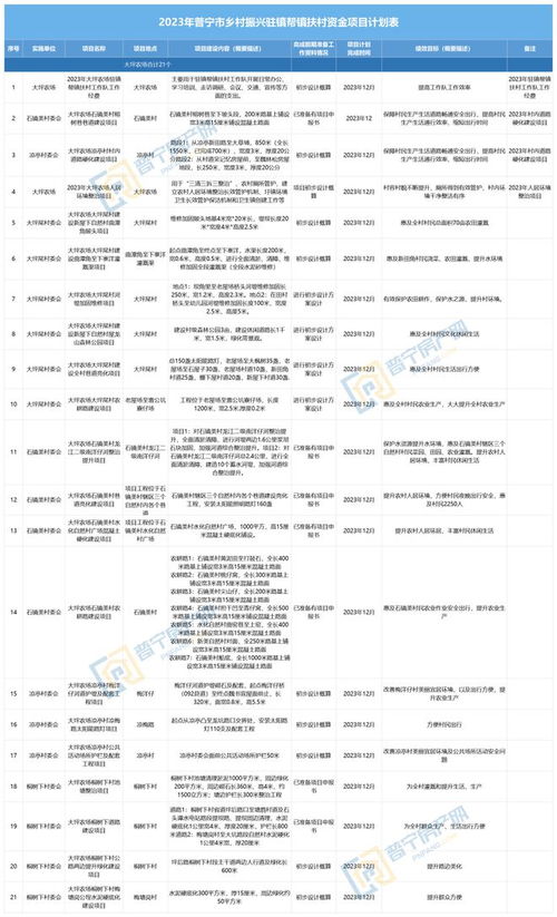 2023年普宁市乡村振兴驻镇帮镇扶村资金项目计划表