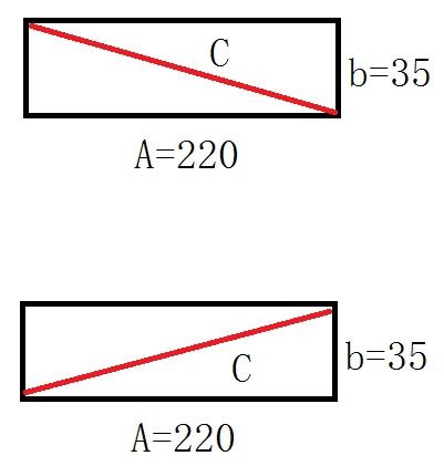 如何计算出长方形对角线的度 