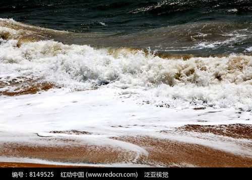 海浪拍打沙滩高清图片下载 红动网 