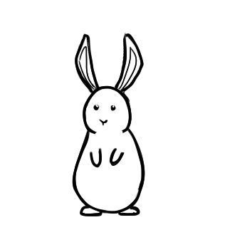 站起来的兔子的简笔画原创教程步骤 5068儿童网 