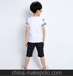 2015新款男童夏装 韩版爆款男童短袖短裤眼睛套装两件套 一件代发