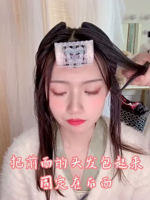 珍珠链编发,汉服简单百搭发型 