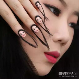 橘子娱乐 韩国的视觉艺术家的彩绘作品 人脸指甲