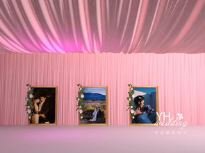 粉色系婚礼3D效果图 长走廊装饰