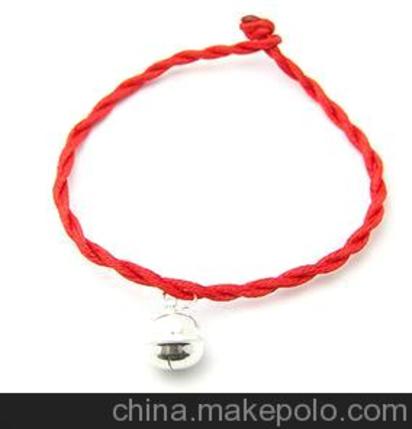 铃铛红绳编织手链