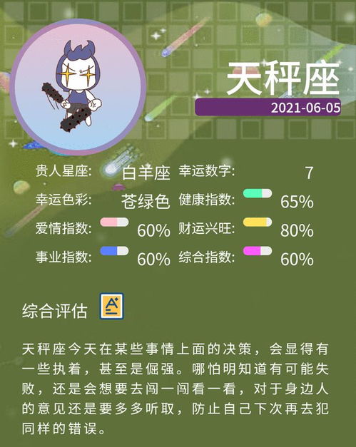 2021年6月5日星座运势