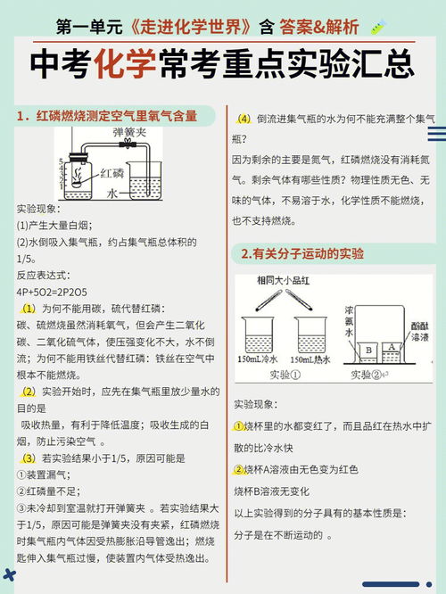 初中化学实验大全(初中化学的重点实验有哪些？)