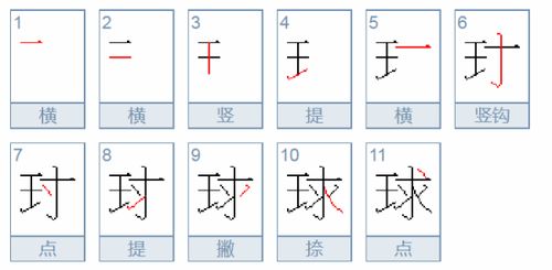 球的笔画顺序怎么写 