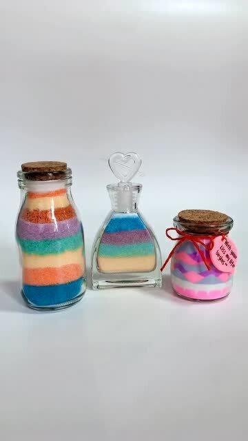 用盐代替彩砂,来做一个漂亮的流沙瓶吧 