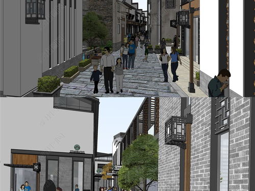 徽派老街景观设计方案老街改造带CAD平面图下载 