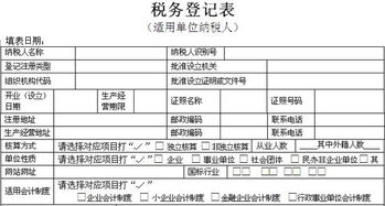 税务登记表如何填写 