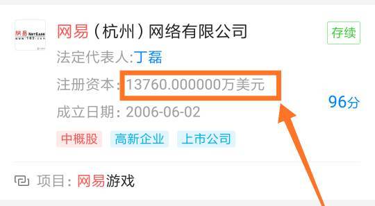 网易公司的注册资金是多少 