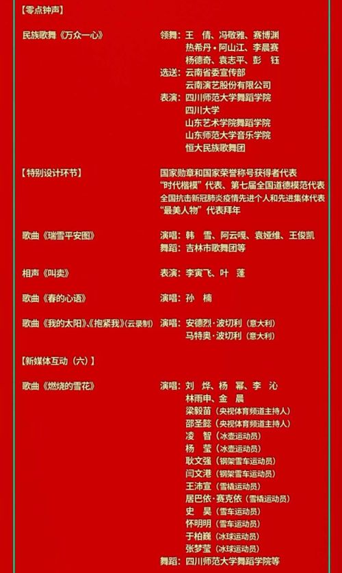 2022年天津春晚节目单