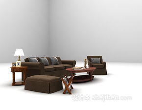 欧式褐色沙发