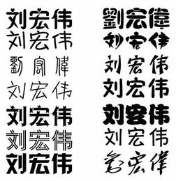 刘宏伟的字体都怎么写,万分感谢 