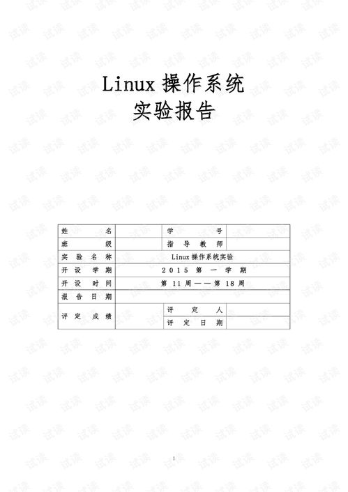 linux系统实训报告,Linux的实验题目