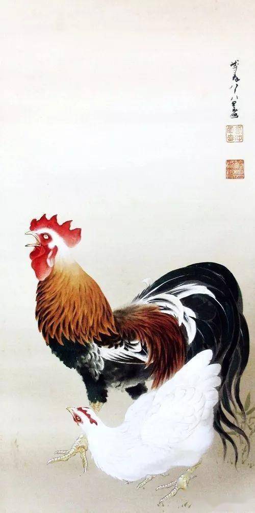 这位日本画家笔下的鸡画,细节功夫真是了得